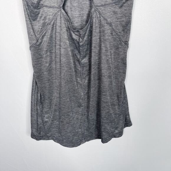 Athleta XSmall XS Luxe Studio Tank Top Gray Spacedye Keyhole Cutout Back Workout - Picture 6 of 9